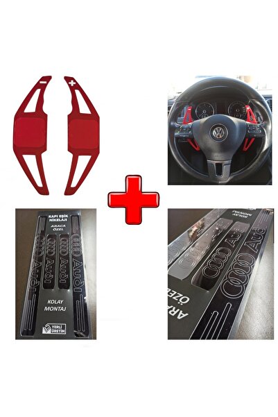 Aksefuar Lazer Audi A3 Sedan Uyumlu Kapı Eşiği Ve F1 Kulakçık Vites Kolu