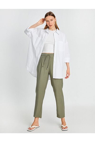 Koton Karottenhose mit Bindegürtel aus Modalmischung