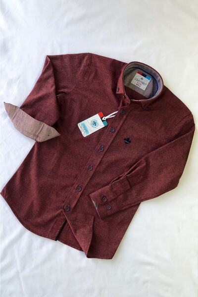 Louis Kids Düz Oduncu Logolu Uzun Kol Çocuk Gömleği