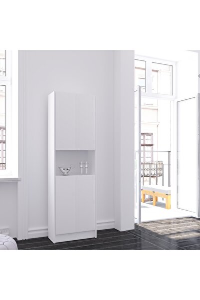 YETİ MOBİLYA Çok Amaçlı 4 Kapaklı Mutfak Banyo Dolabı Cad56 Beyaz