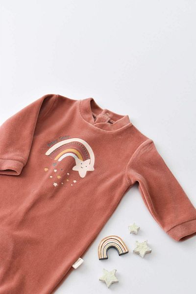BabyCosy Star Velvet Footed Jumpsuit