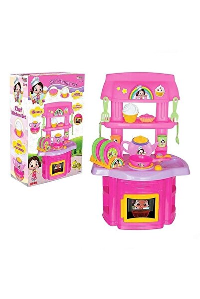 DEDE Niloya Themed Large Toy Kitchen Set with Workbench Food Making Cooking House 16 Pieces