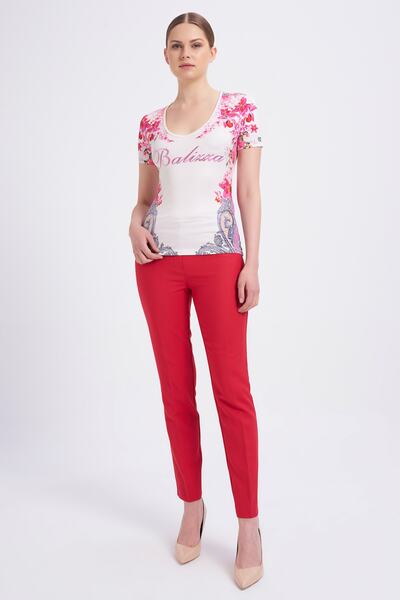 Balizza Blz-Desenli Taş İşleme Detaylı Bluz