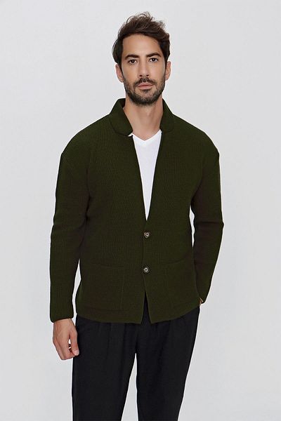 CHUBA Men's Regular Fit Thessaloniki Knitwear Cardigan Khaki 23w208