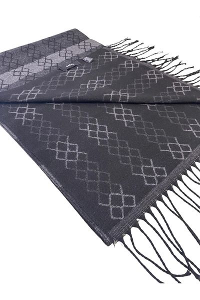 Sarar Model geometric Antracit Negru Dublu Fețe Kaşkol M-29