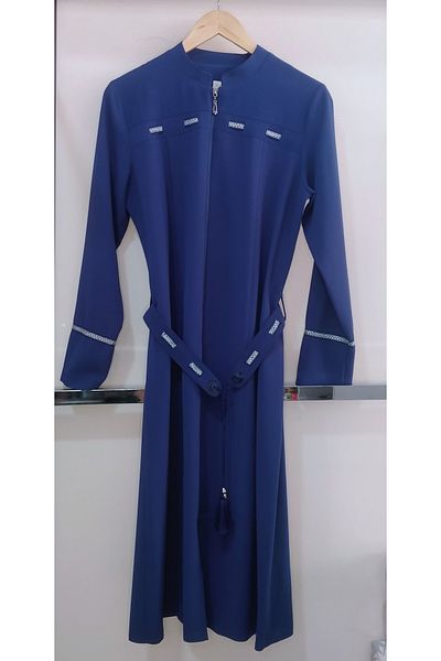 N.Y.YILDIZ Star Sleeves and Collar Glitter Stripe Embroidered Honeycomb Fabric Midi Cap