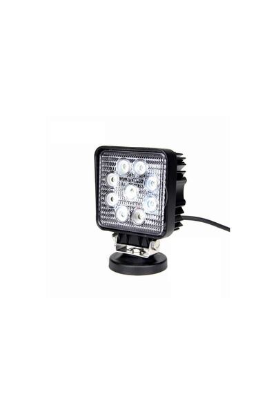 Genel Markalar Niken 12 Volt Projektör Çalışma Lambası 9 Led Kare Kalın Tip