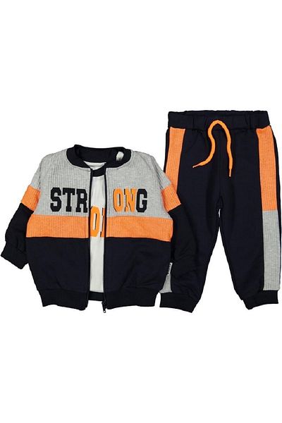 Necix's Baby Boy-Child Cardigan 3-Piece Set Highlighter Orange