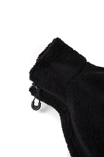 Be Original Ανδρικό βελούδινο φούτερ Oversize Μαύρο Χρώμα Casual Ρούχα με τσέπη με φερμουάρ