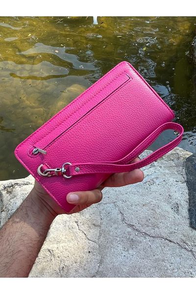 DERKON Oslo Hand-held Pink Wallet with Phone Compartment