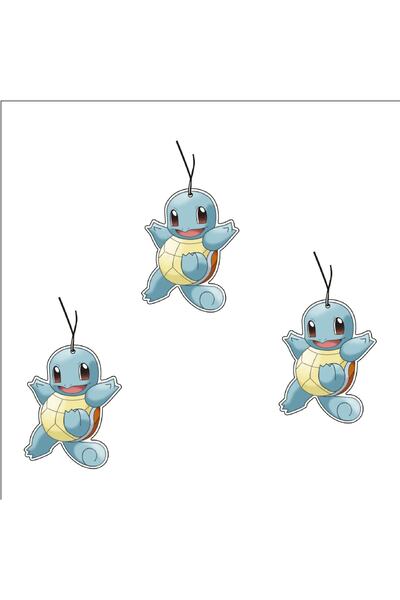 Jethızında 3'lü Set Pokemon Squirtle Tasarımlı Dekoratif Oto Kokusu