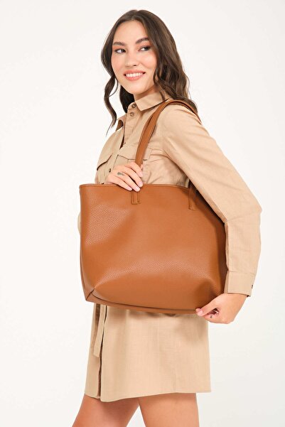 Simfa Geantă de umăr din piele căptușită cu fermoar