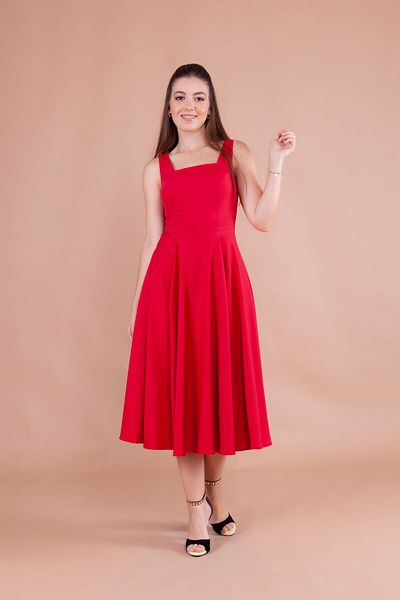 Bidoluelbise Rochie de damă cu gât pătrat, lungime midi