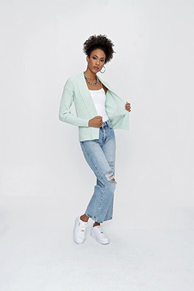 CHUBA Tricotaj de damă cu guler șal Melange Cardigan Albastru 23w319