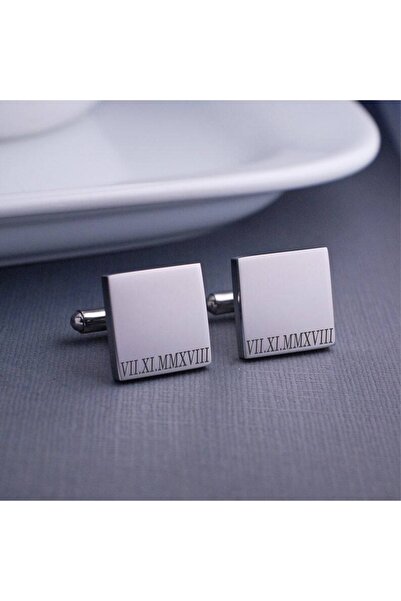 GÜMÜŞ 925 Ayar Gümüş Romen Rakam Kol Düğmesi