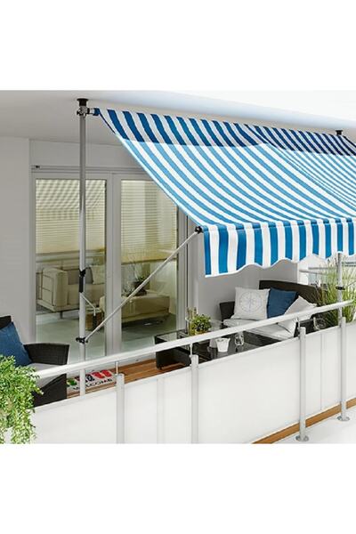 Genel Markalar Teleskopik Tente Mavi-beyaz 250x130 Cm - Polyester - Yükseklik...