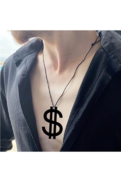 Market66 Dolar Işareti Kolye Büyük Boy Servet Para Sembol Boy 9cm Siyah Akril...