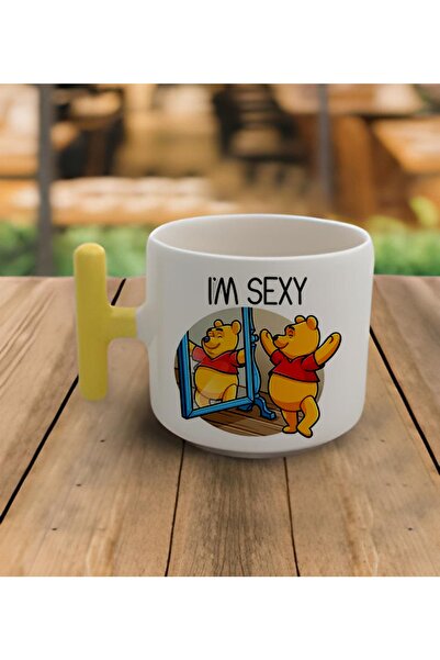GünayStore Duble Türk Kahvesi Fincanı & Latte Winnie The Pooh Motto T Sarı Ku...