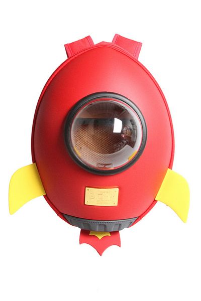 Supercute Rocket Kindergarten Backpack / Red