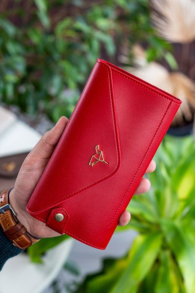 Garbalia Borítékmodell piros női pénztárca telefon- és érmetartóval