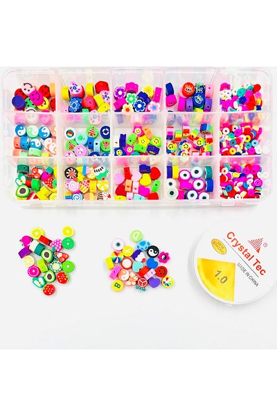 yiğit aksesuar 225 τεμάχια Fimo Beads και Fimo Stamps Προμήθειες κοσμημάτων