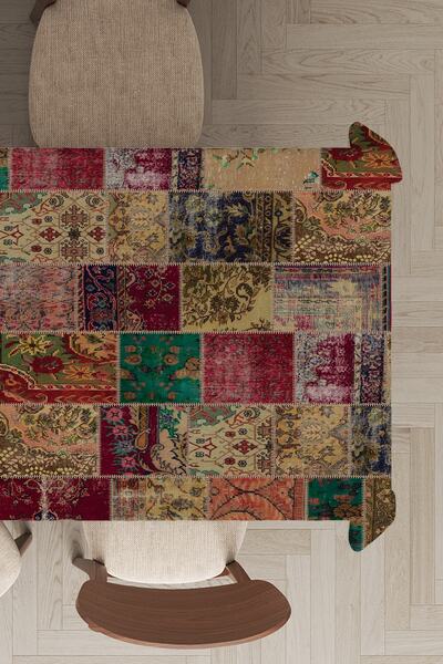 Viva Home Față de masă din catifea din pene de trandafir, lavabilă, rezistent...