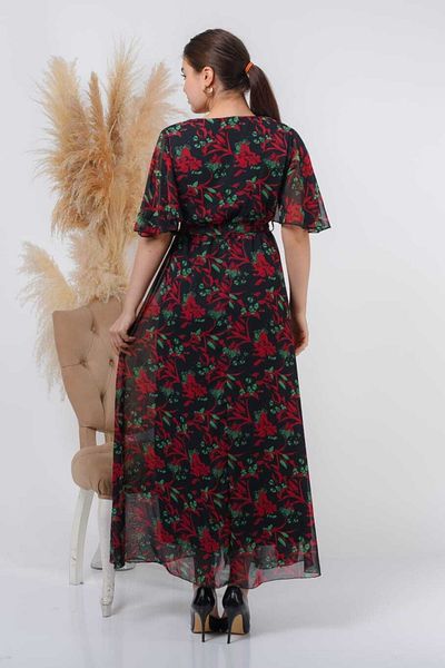 CİXAPLE Rochie din sifon cu maneca scurta cu decolteu in V