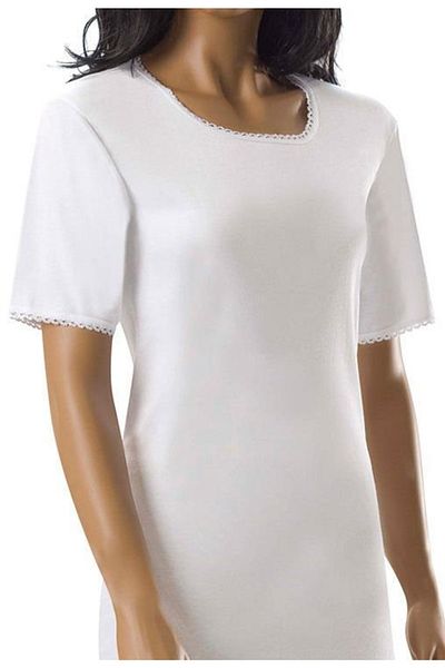 Şahin Pack of 6 Women's Ribbed Scalloped Short Sleeve Athlete Undershirt 30231