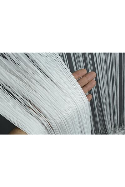 AKÇA TEKSTİL 300x280 cm Off-White Rope Curtain - Thin Chain Color