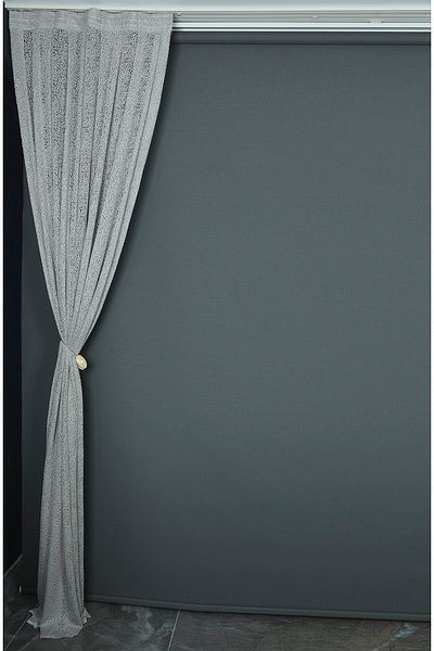 AKÇA TEKSTİL Micro Model Gray Color Single Wing Pleated Background Curtain 75*260 Cm