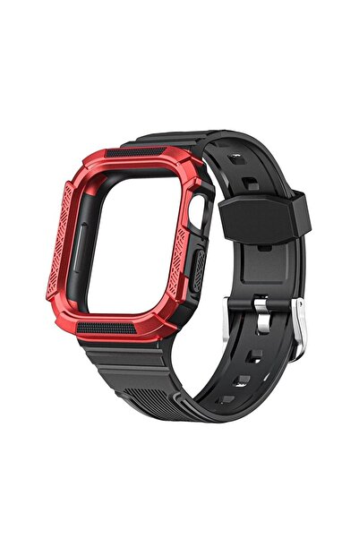 Microcase Apple Watch 38 mm-40 mm-41 mm Uyumlu Armor Sert Kılıf Korumalı Sili...