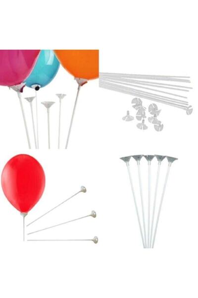 Parti dolabı 25 Balloon Sticks and 25 Inserting Sticks
