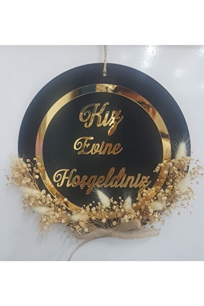 Evsay Kız Evine Hoşgeldiniz Kapı Süsü Kapı Aksesuarı 24 Cm Çap