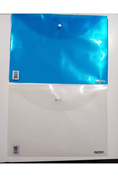 Noki Snap Fastener Envelope File Transparent And Light Blue 2 Pieces