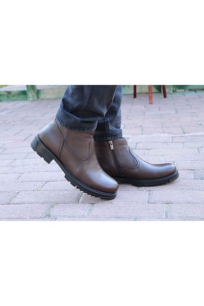 By Yağlıoğlu Yağlıoğlu 2700 Cold Proof Γνήσιο Δέρμα και Γούνα Θερμικά Καθημερινά Ανδρικά Μποτάκια