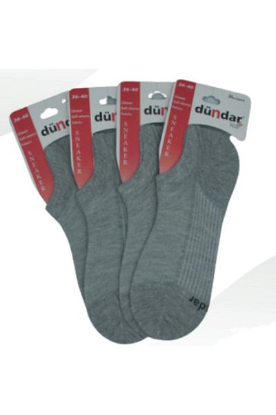 Dündar 5572 Women's Combed Cotton Sneaker Socks Gray 12 Pack