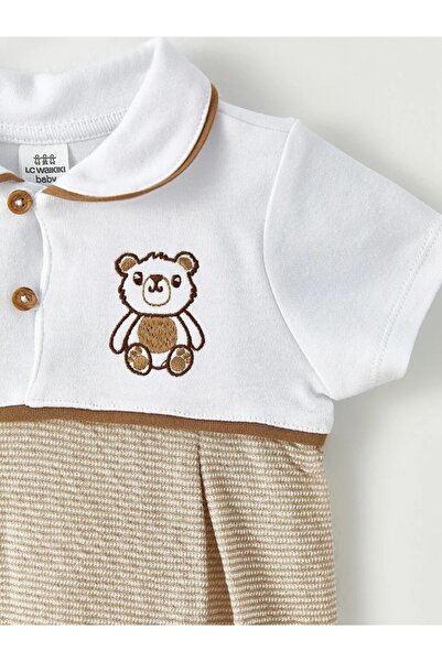 LC Waikiki Βρεφική φόρμα αγοριού με κοντό μανίκι με λεπτομέρεια