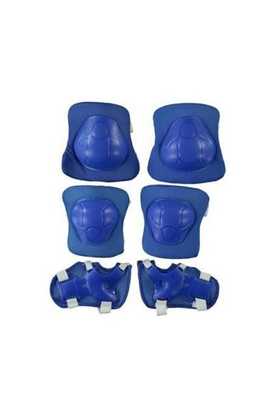 OyuncakZade Blue Adjustable Practice Beginner Skating + Knee Pad Bracelet Elbow Pad Set