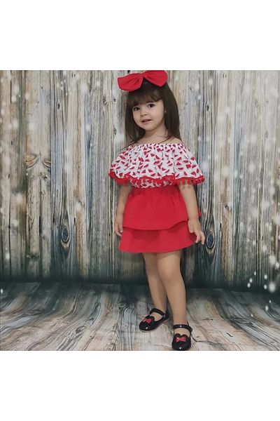 bakk baby Girl's Skirt Suit Includes Two Buckles