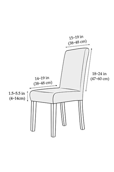 uzhanem Likralı Sandalye Kılıfı Sandalye Örtüsü Antrasit
