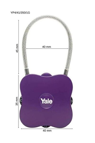 Yale kilit قفل سفر Yale باللون الأرجواني مع زاوية مستديرة