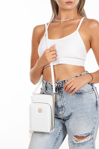 Linatigers Geantă portofel cu curea încrucișată cu model scris pentru femei L...