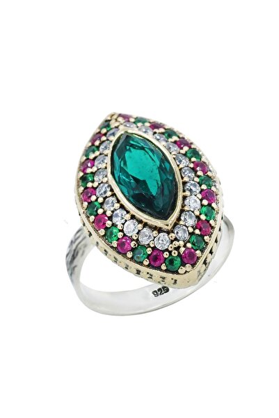 Beyisa Midyat Serisi Açık Renkli Akuamarin Taşlı Ayarlanabilir Otantik Yüzük