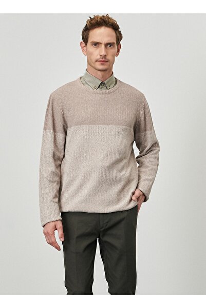 ALTINYILDIZ CLASSICS Bisiklet Yaka Bej Melanj Erkek Kazak 4a4923100025