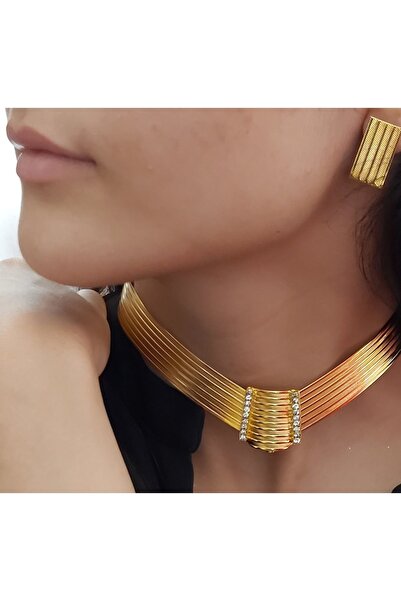 Day Altın Kaplama Trabzon Gerdanlık Ve Küpe (kargo Bedava)