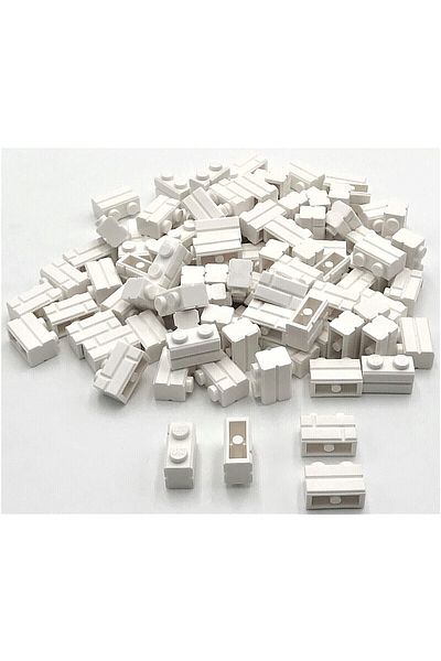 LEGO Original Accessory Custom Moc Brick Modified 1 X 2 Masonry Special Brick Look White 6 Pieces