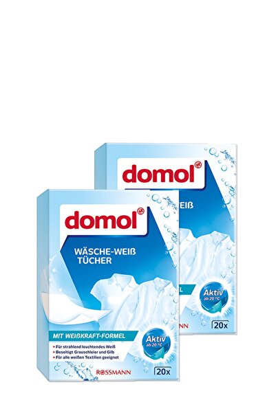 DOMOL Beyazlatıcı Çamaşır Mendili 20'li (2 Adet)