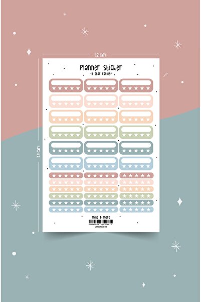 MuslimWalk 5 Yıldızlı Puanlama - 5 Star Rating Planlayıcı Sticker Etiket Seti...