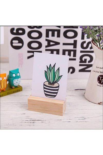 WooDanica 5Pcs Wooden Photo Stand Rectangular Picture Holder Piece Card Holder Home Office Babyshover Party
