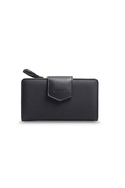 GUARD Small Size Black Matte Leather Women's Wallet